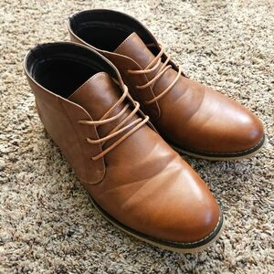 Men's London Fog Memory Foam Tan Leather Shoes